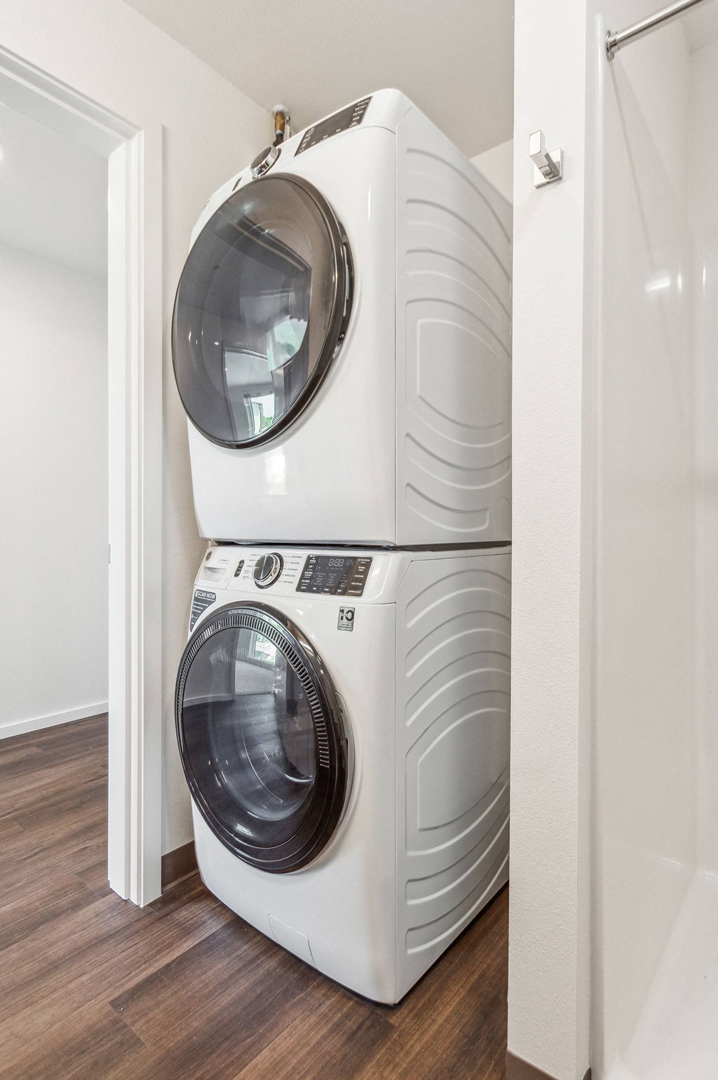 a washer and dryer in a laundry room