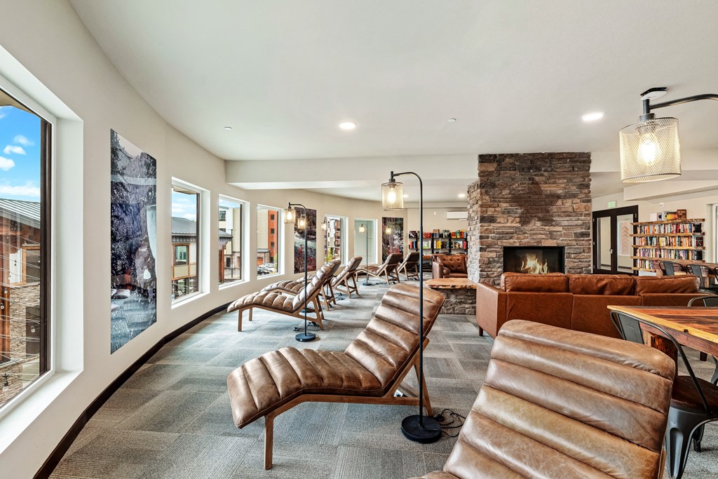 the lobby at the bradley braddock road station apartments