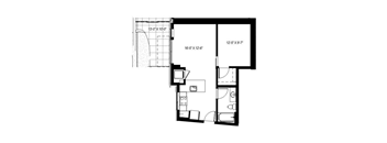 A black and white image of a floor plan for a house.