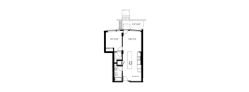 A black and white drawing of a floor plan of a house.