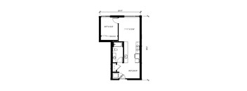 A black and white image of a floor plan for a house.