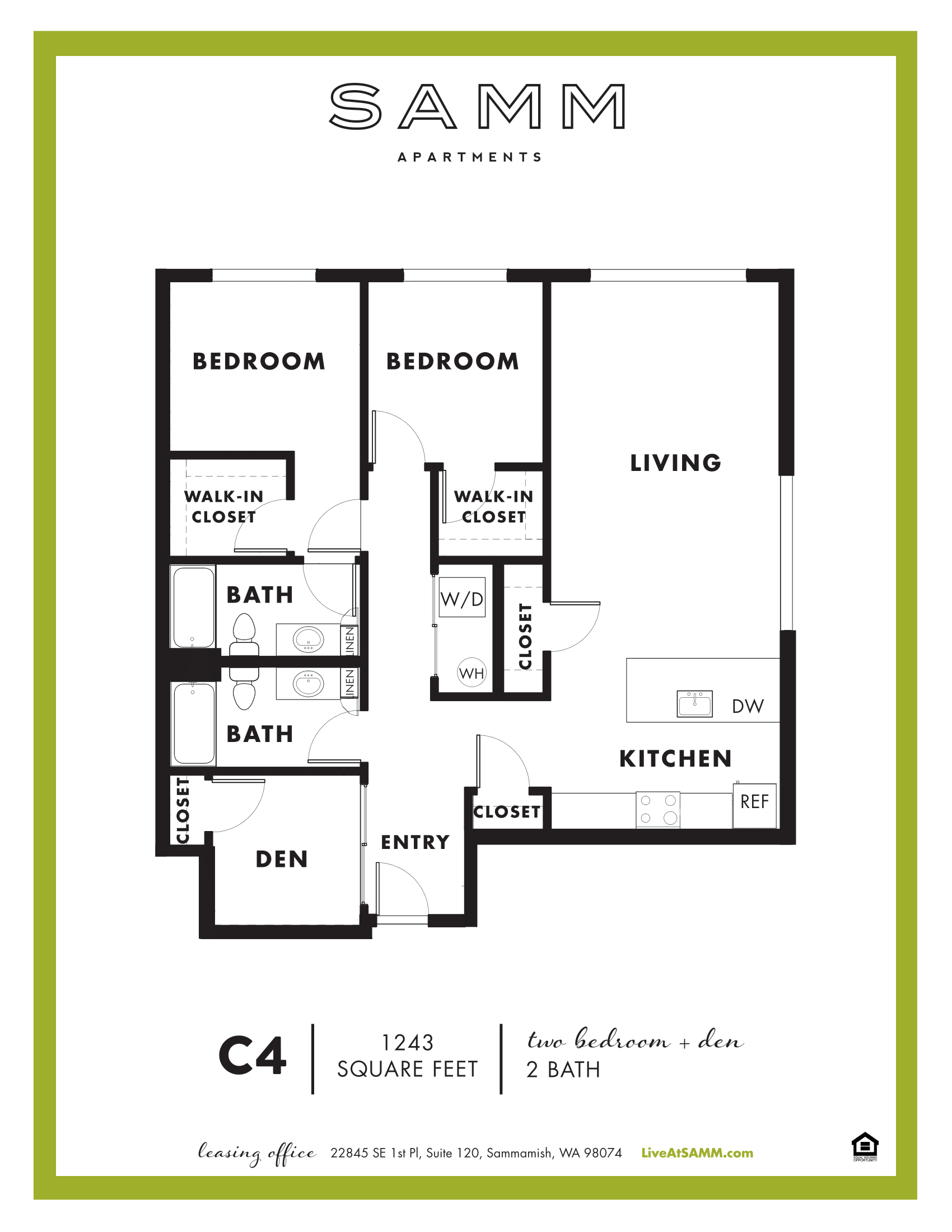 2 Bedroom 2 Bath with Den