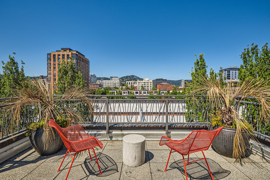 take in the views from the roof terrace