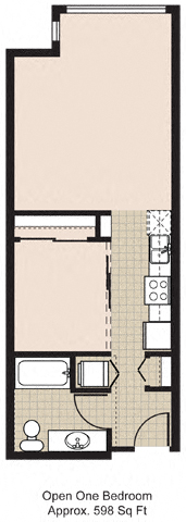 1 bd 1 ba Open