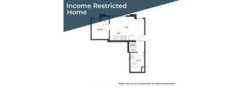 A diagram of an income restricted home showing the layout of the rooms.