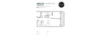 a floor plan of one bedroom unit 23