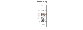 a floor plan of a house with a bedroom and a living room