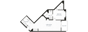 a floor plan of a room with a black and white
