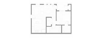 A floor plan of a house with multiple rooms and corridors.