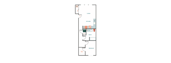 a floor plan of a residence with a bedroom and a loft