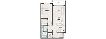 a floor plan of a room with a bedroom and a bathroom