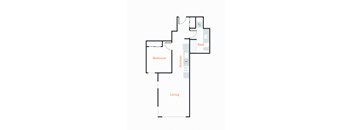 a floor plan of a house with an open floor plan with a bedroom and baths