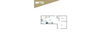 A floor plan of a house with a living room, dining room, kitchen, bedroom, and bathroom.