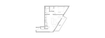 floor plan of the apartment with bedroom and living room on the second floor