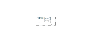 A floor plan of a house with a kitchen, living room, and bedrooms.