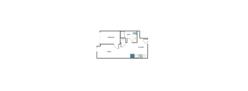A floor plan of a house with labeled rooms including Bedroom, Bath, Kitchen, and Living room.