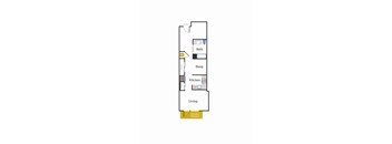 A diagram of a house with labeled rooms such as Bath, Sleep, Kitchen, and Living.