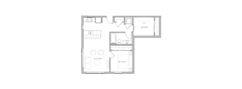 a floor plan of a house with a black and white floor
