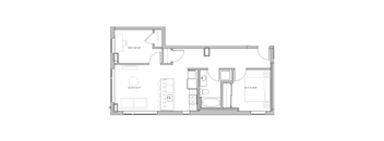 bedroom floor plan of a modern apartment in white secrecy