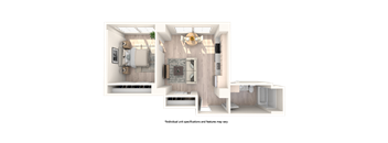 a floor plan of a home with a staircase and a living room