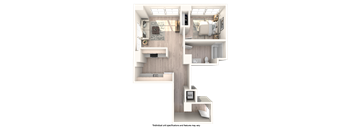 a floor plan of a 1 bedroom apartment