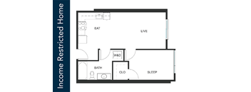 A floor plan of an Income Restricted Home.