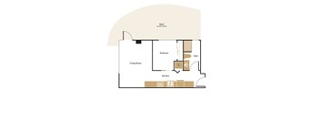 A diagram of a house layout with labeled rooms.