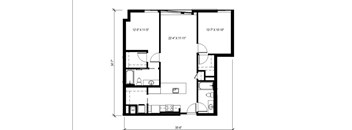 A black and white image of a floor plan for a house.