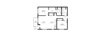 A black and white image of a floor plan for a house.