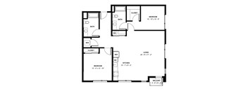 A black and white image of a floor plan for a house.