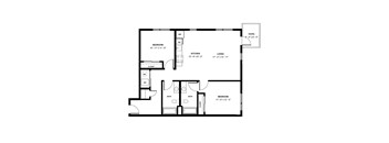 A black and white image of a floor plan for a house.