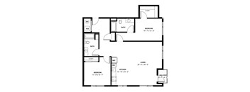 A black and white image of a floor plan for a home.