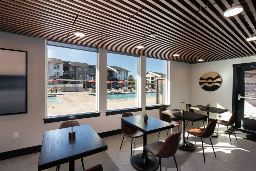 a restaurant or other place to eat at metro apartments