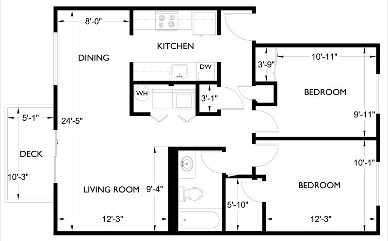 2 Bed 1 Bath