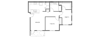 Two Bedroom One Bath D