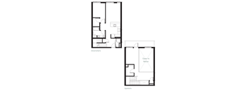 floor plan of the lower level and upper level floor plans