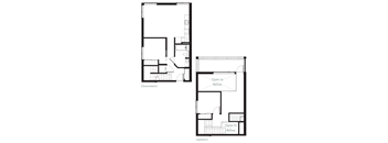 a floor plan of a house with two different views of it