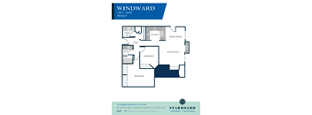 a floor plan of a residence with a bedroom and a living room