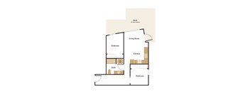 A diagram of a house layout with labeled rooms.