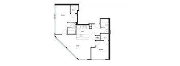 A black and white image of a floor plan for a house.