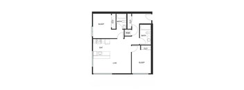A black and white image of a floor plan for a house.