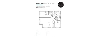 a floor plan of a two bedroom unit with a bathroom and a balcony