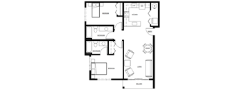 a floor plan of a residence with an open floor plan