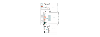 a floor plan of a bedroom floor plan with a bathroom and a living room
