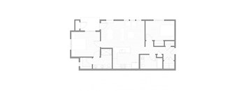 A floor plan of a house with multiple rooms and a garage.
