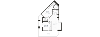 a floor plan of a house with bedrooms and a living room