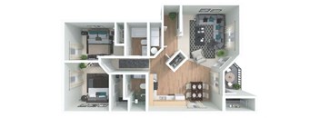 a floor plan of a bedroom apartment