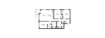 A black and white image of a house floor plan.