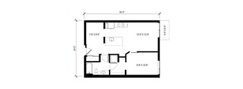 A black and white image of a floor plan for a house.