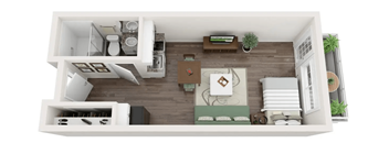 a1 floor plan  1 bedroom with 2 baths  129